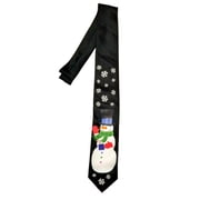 Men's Black Christmas Dancing Reindeer Neck Tie Holiday Necktie