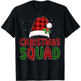thumbnail image 1 of Men’s Black Christmas Squad Plaid Santa Hat Holiday T-Shirt, 1 of 7
