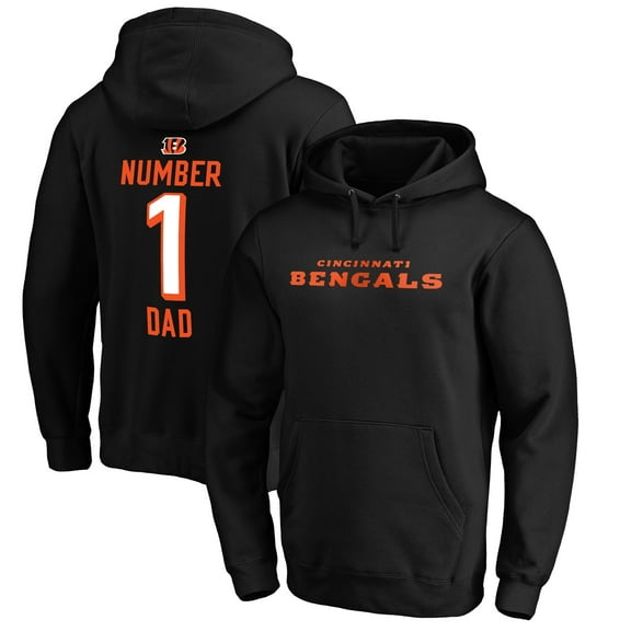 Men's Black Cincinnati Bengals #1 Dad Pullover Hoodie