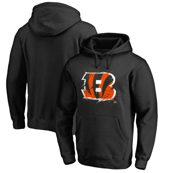 Men's Black Cincinnati Bengals Splatter Logo Pullover Hoodie