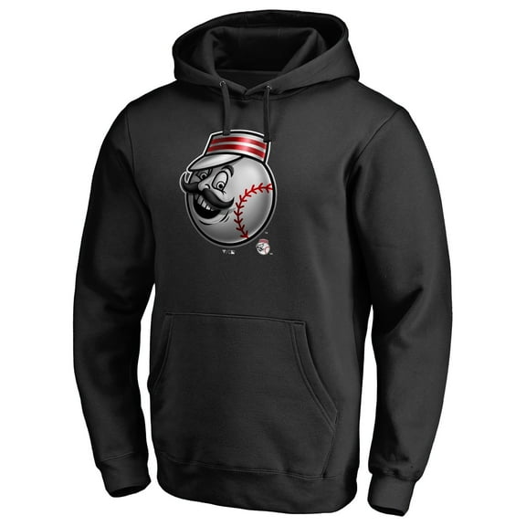 Men's Black Cincinnati Reds Midnight Mascot Pullover Hoodie