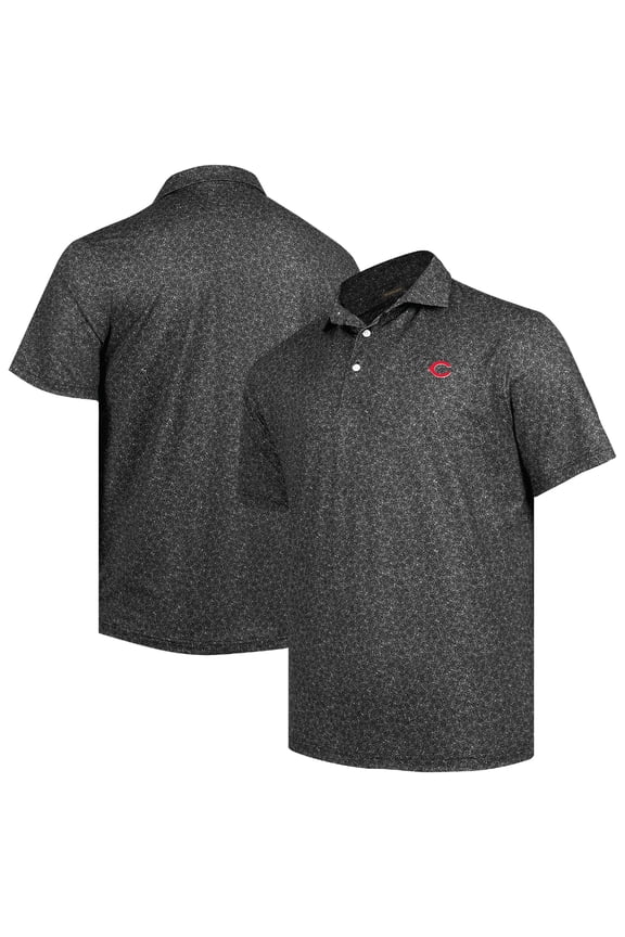 Men's Black Cincinnati Reds Tahoe Print Polo