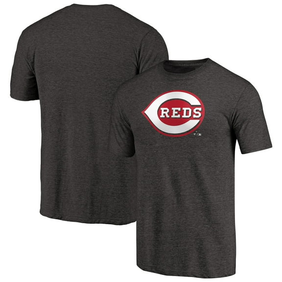 Men's Black Cincinnati Reds Team Wordmark Tri-Blend T-Shirt