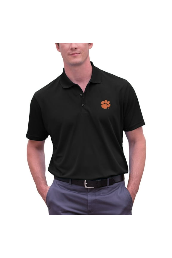 Men's Black Clemson Tigers Big & Tall Vansport Omega Tech Polo