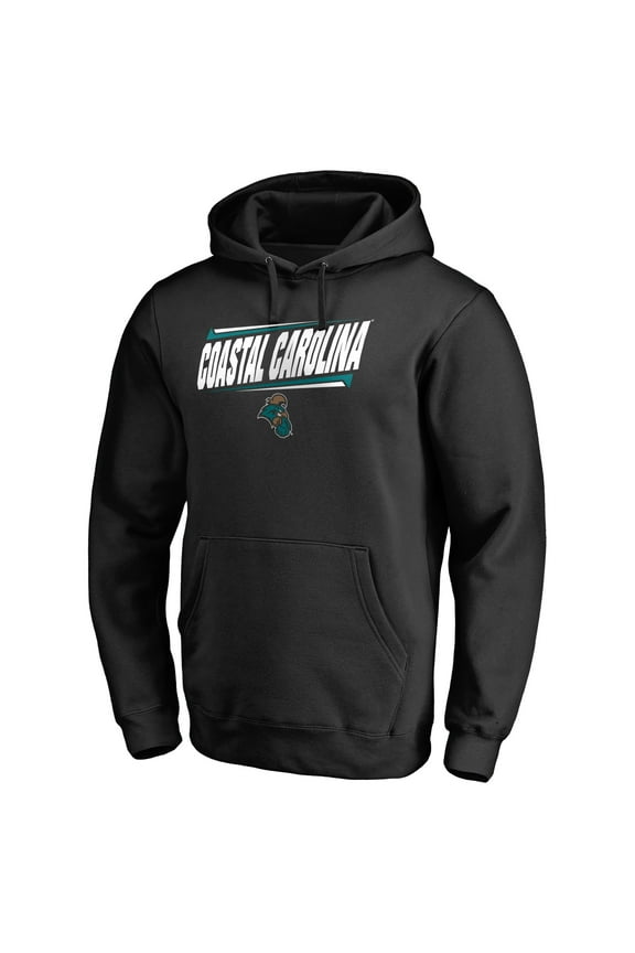Men's Black Coastal Carolina Chanticleers Double Bar Pullover Hoodie