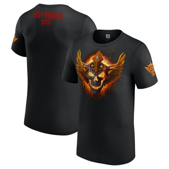 Men's Black Cody Rhodes Lava Skull T-Shirt