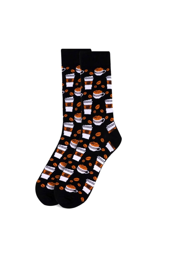 Men's Black Coffee Cups Novelty Socks