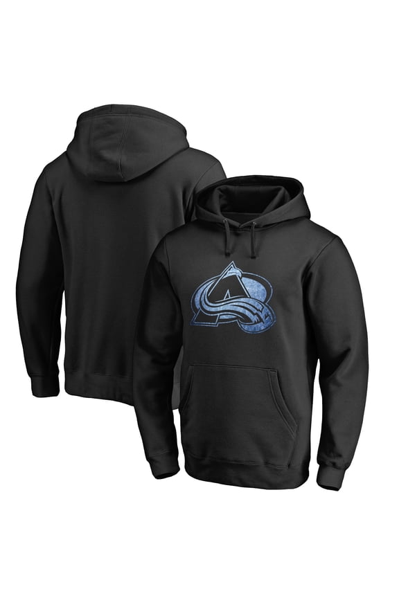 Men's Black Colorado Avalanche Rinkside Pond Hockey Pullover Hoodie