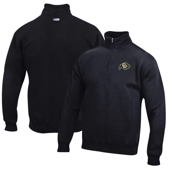 Men's Black Colorado Buffaloes Big Cotton Quarter-Zip Pullover Sweatshirt
