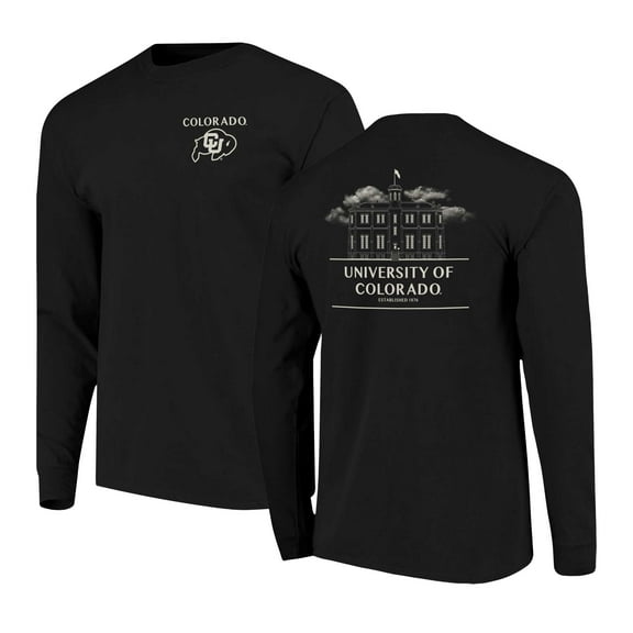 Men's Black Colorado Buffaloes Comfort Colors Campus Nights Long Sleeve T-Shirt