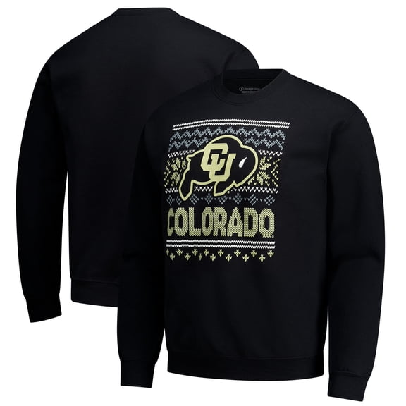 Men's  Black Colorado Buffaloes Holiday Fleece Sweatshirt