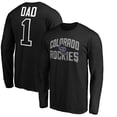 thumbnail image 1 of Men's Black Colorado Rockies Father's Day #1 Dad Long Sleeve T-Shirt, 1 of 3