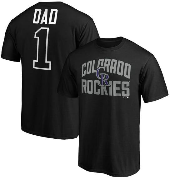 Men's Black Colorado Rockies Father's Day #1 Dad T-Shirt