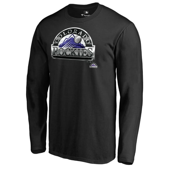 Men's Black Colorado Rockies Midnight Mascot Long Sleeve T-Shirt