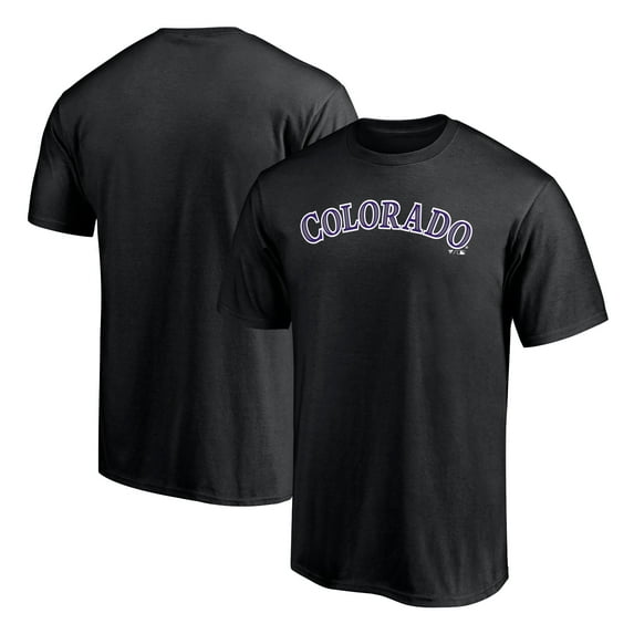 Men's Black Colorado Rockies Official Wordmark T-Shirt