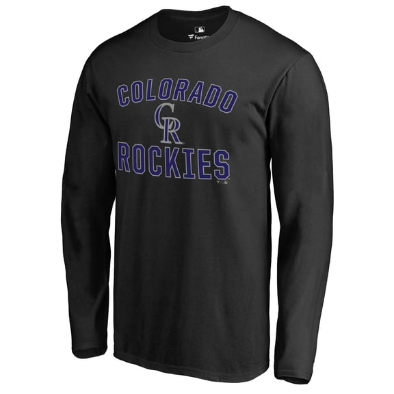 Men's Black Colorado Rockies Victory Arch Long Sleeve T-Shirt