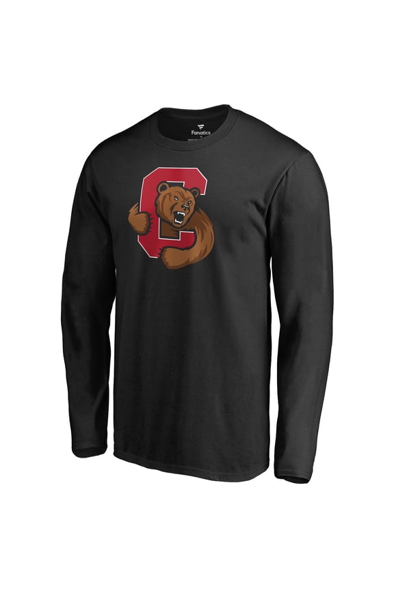 Men's Black Cornell Big Red Primary Logo Long Sleeve T-Shirt