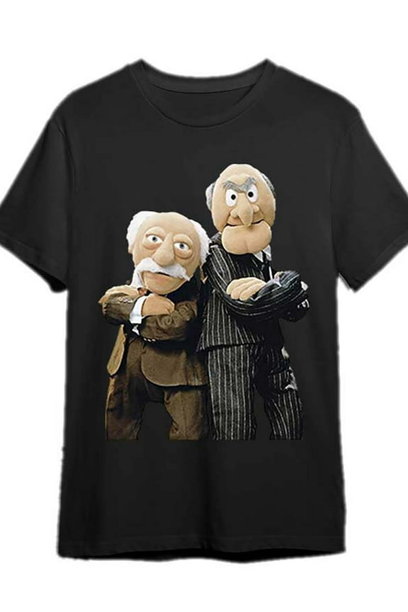 Men's Black Cotton T-Shirt Featuring Statler and Waldorf from "The Muppet Show" - Funny Short Sleeve Graphic Tee, Machine Washable, Fan Merchandise | Character Print | Quality Print