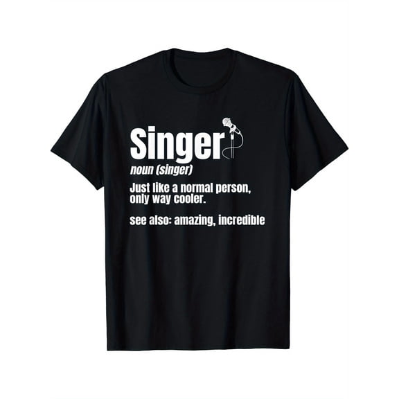 Men's Black Cotton T-Shirt - "Singer" Graphic Tee with Microphone & hort Sleeve Shirt for Musicians, Vocalists, and Music Lovers, Casual Wear | Crew Neck Tee | Soft Texture Shirt, Band T Shirts