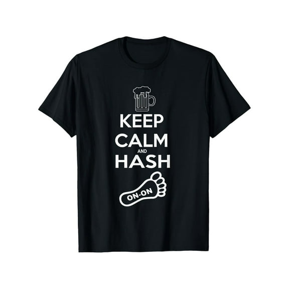 Men's Black Cotton T-Shirt - Soft, Breathable, Relaxed Fit with "Keep Calm and Hash It" Graphic Design, Crew Neck, Short Sleeve, 180g, Sizes S-XXXL, Leisure Clothing | Graphic Tee | Cotton Fabric
