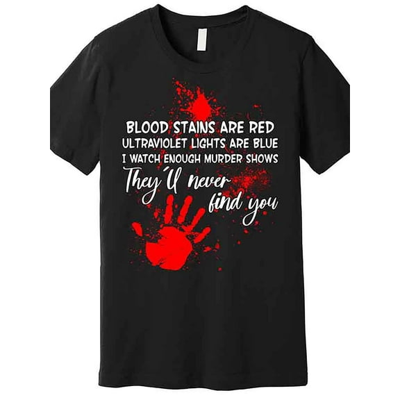 Men's Black Cotton T-Shirt with Edgy Horror Poetry & Bloodstain Graphic - Casual Crew Neck, Short Sleeve, Machine Washable for Summer
