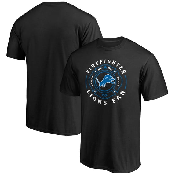 Men's Black Detroit Lions Firefighter T-Shirt