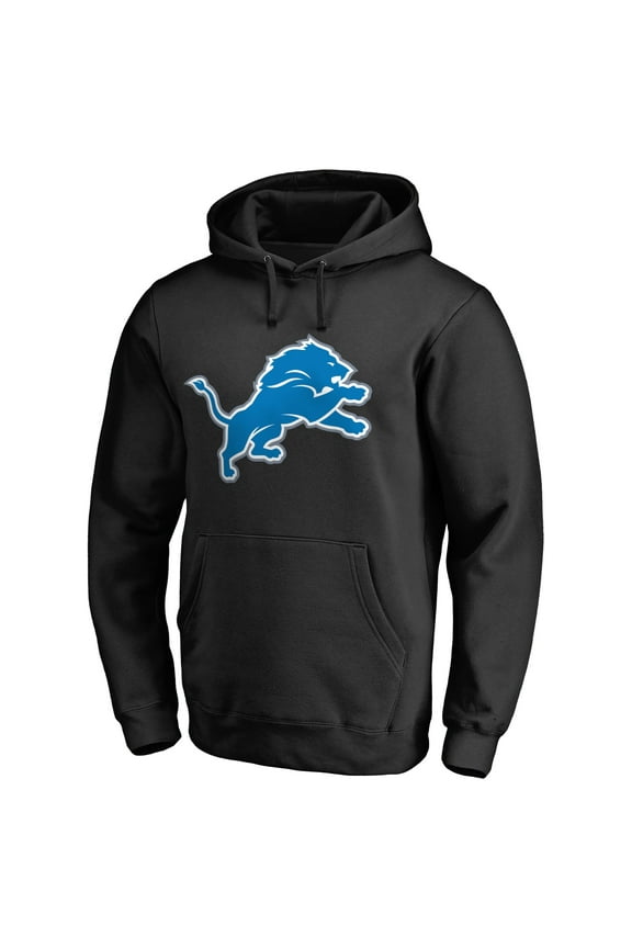Men's Black Detroit Lions Primary Logo 2 Pullover Hoodie