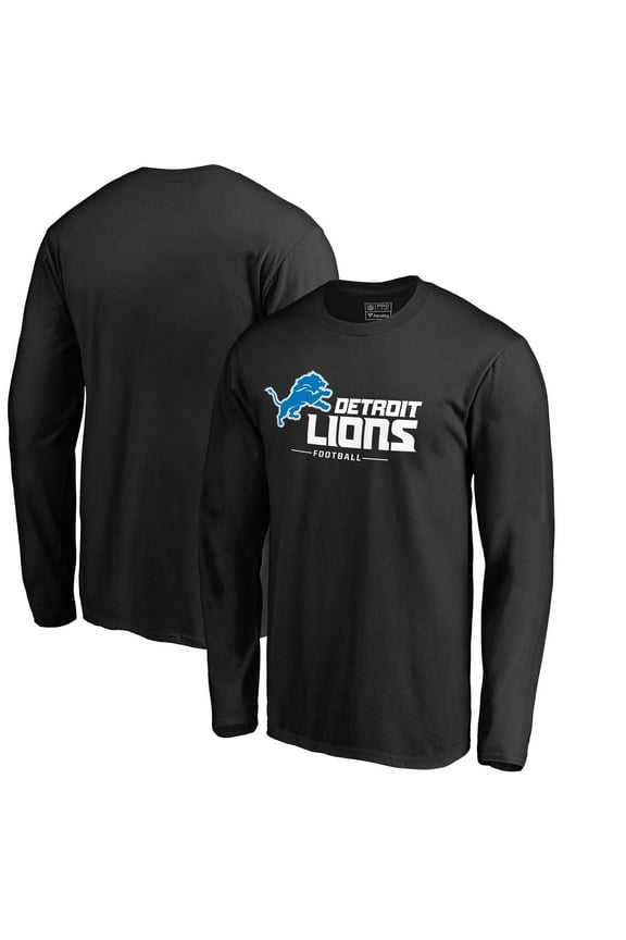 Men's Black Detroit Lions Team Lockup II Long Sleeve T-Shirt