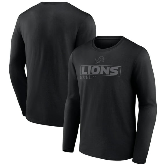 Men's Black Detroit Lions Tonal Callout Long Sleeve T-Shirt