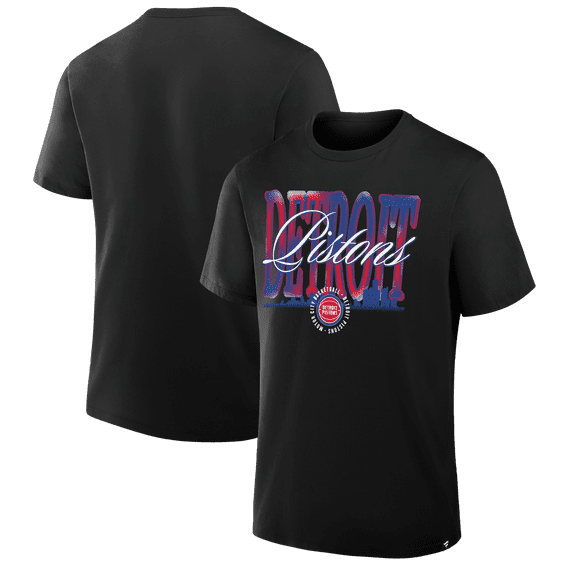 Men's  Black Detroit Pistons Chrome Legacy T-Shirt