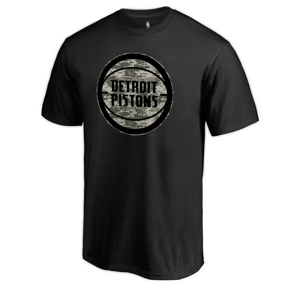 Men's Black Detroit Pistons Cloak Camo T-Shirt