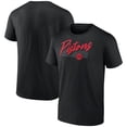 thumbnail image 1 of Men's Black Detroit Pistons Color Block Slant Quick Strike T-Shirt, 1 of 4