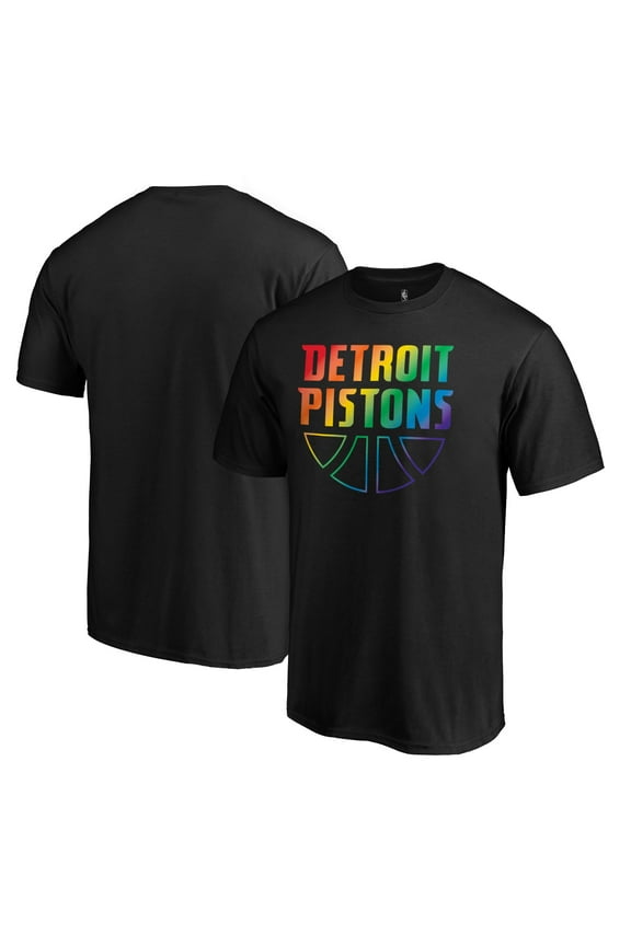 Men's Black Detroit Pistons Team Pride Wordmark T-Shirt