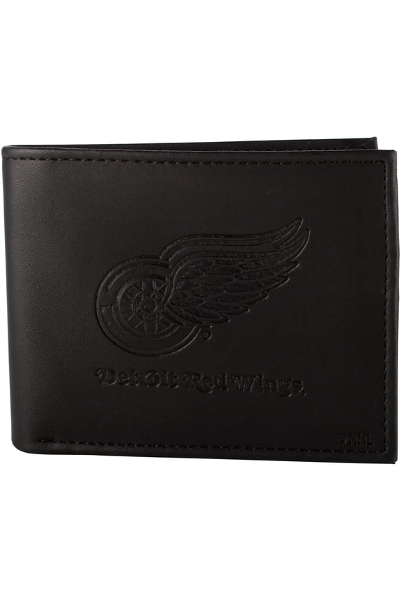 Men's Black Detroit Red Wings Hybrid Bi-Fold Wallet