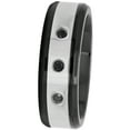 thumbnail image 1 of Men's Black Diamond Accent Black and White Stainless Steel Ring, 8mm, 1 of 4