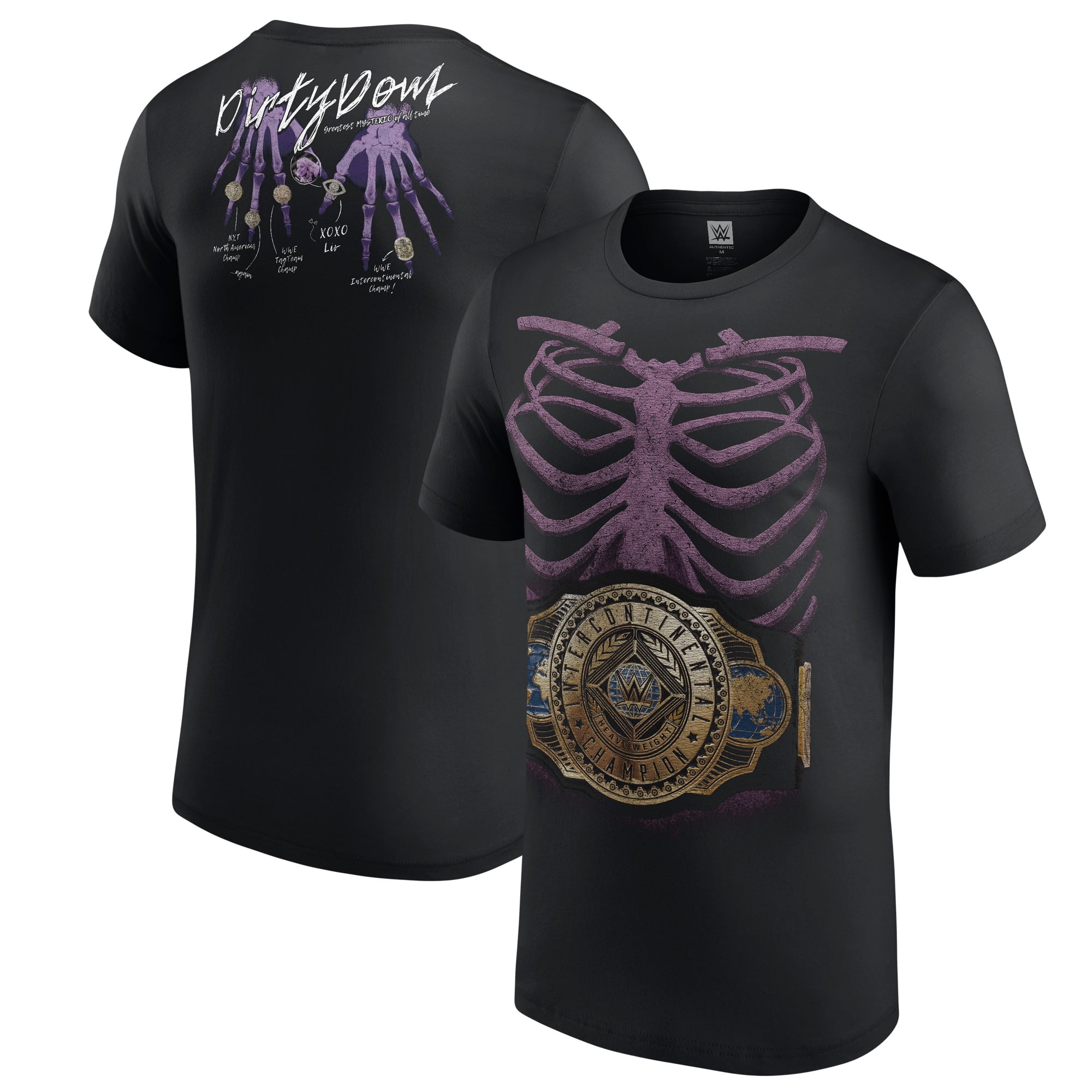 Men's Black Dominik Mysterio Rib Cage Champion T-Shirt - Walmart.com