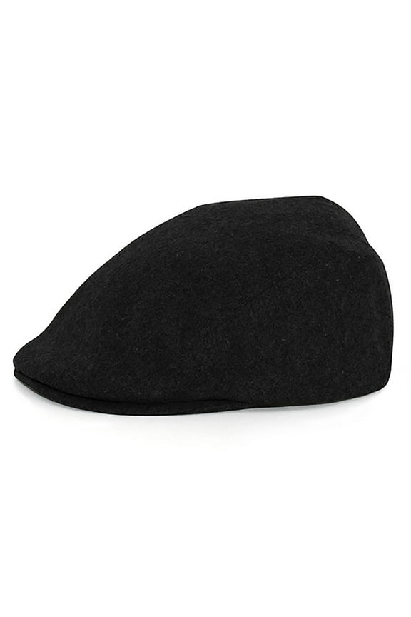 Men's Black Elastic Wool Ivy Cap