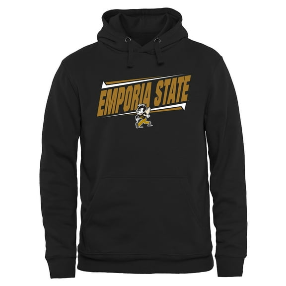 Men's Black Emporia State Hornets Double Bar Pullover Hoodie