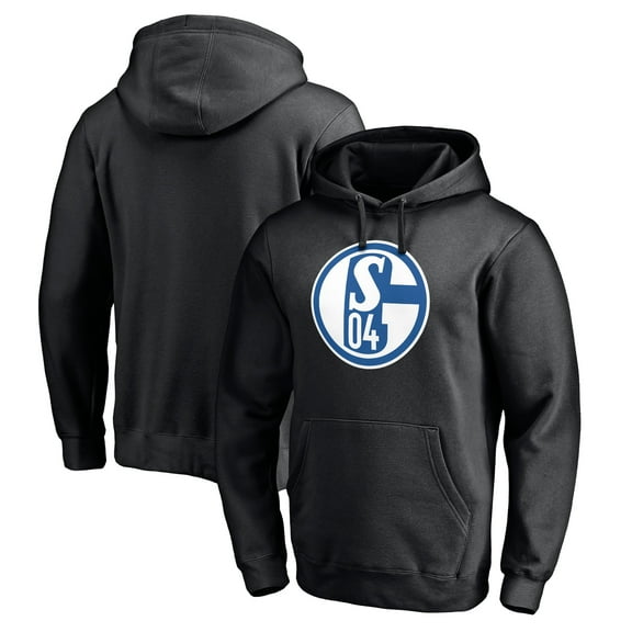 Men's Black FC Schalke 04 Primary Logo Fitted Pullover Hoodie