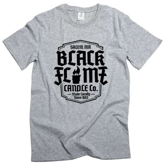 Men's Black Flame Candle Co T Shirt Halloween Candles Company Tee shirt (X-Large Grey)