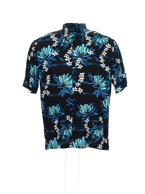 Men's Black Floral Camp Shirt