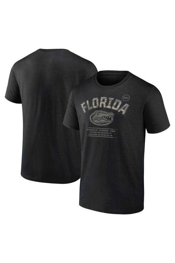 Men's Black Florida Gators OHT Military Appreciation Stencil Stacked T-Shirt