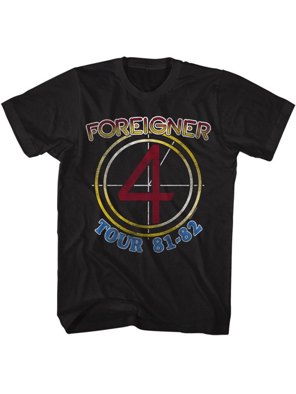 Men's Black Foreigner 1981/82 Tour T-Shirt