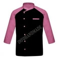 thumbnail image 1 of Men's Black Front With Multicolours Sleeve PolyCotton Chef Coat Jacket Size (S-6XL), 1 of 2