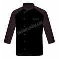 thumbnail image 1 of Men's Black Front With Multicolours Sleeve PolyCotton Chef Coat Jacket Size (S-6XL), 1 of 2