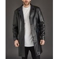thumbnail image 1 of Men's Black Genuine Lambskin Leather Trench Coat, Leather Vintage Black Coat Jacket For Him, Men Black Leather Trench Coat, Christmas Gift For Him, 1 of 4