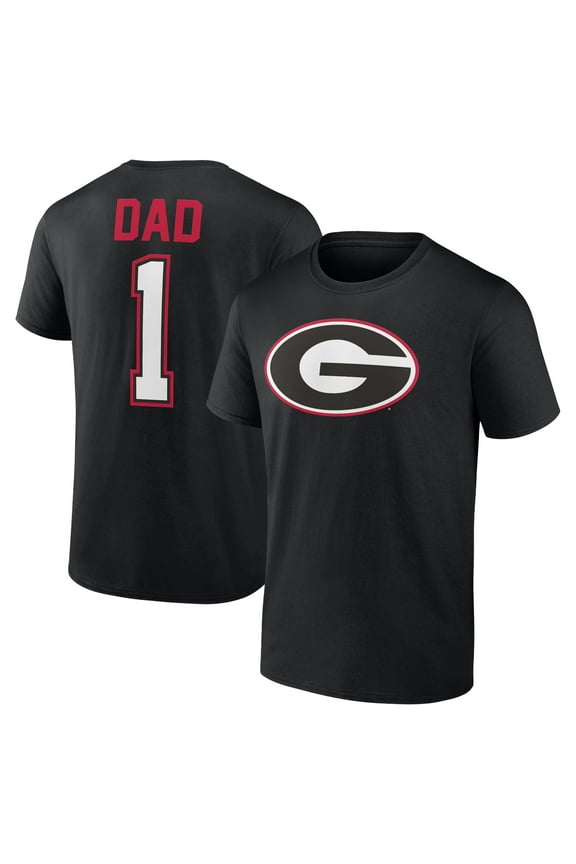 Men's Black Georgia Bulldogs Father's Day #1 Dad T-Shirt