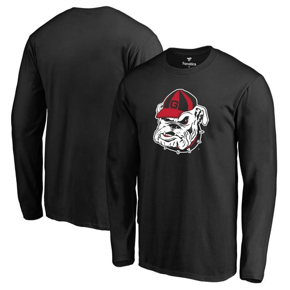 Men's Black Georgia Bulldogs Primary Logo Long Sleeve T-Shirt