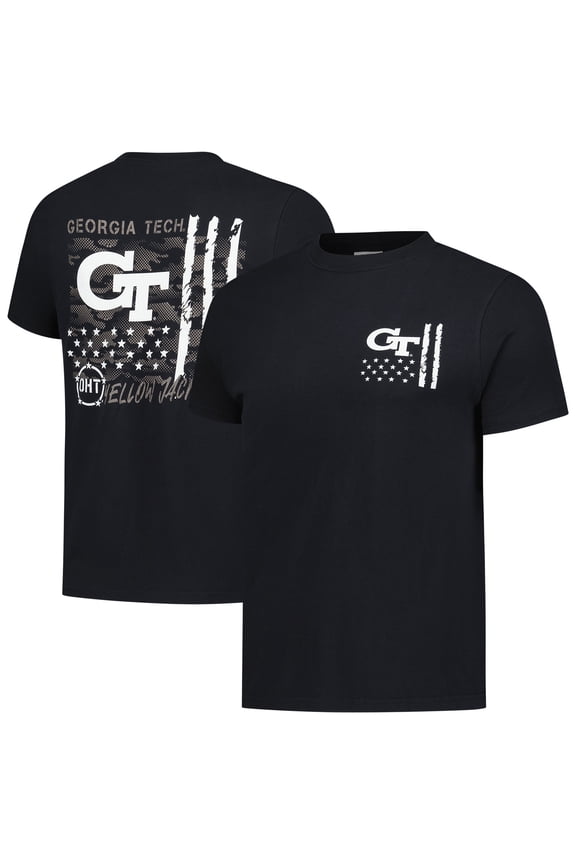Men's  Black Georgia Tech Yellow Jackets Comfort Colors OHT Camo Overlay T-Shirt