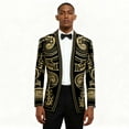 thumbnail image 1 of Men's Black Gold Embroidery Blazer, Court Prince Suit Jacket, Gold Embroidered Blazer, 1 of 7